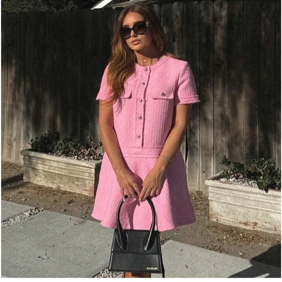 NWT Blogger Fav Zara STRUCTURED TWEED DRESS ZW COLLECTION - Picture 6 of 13